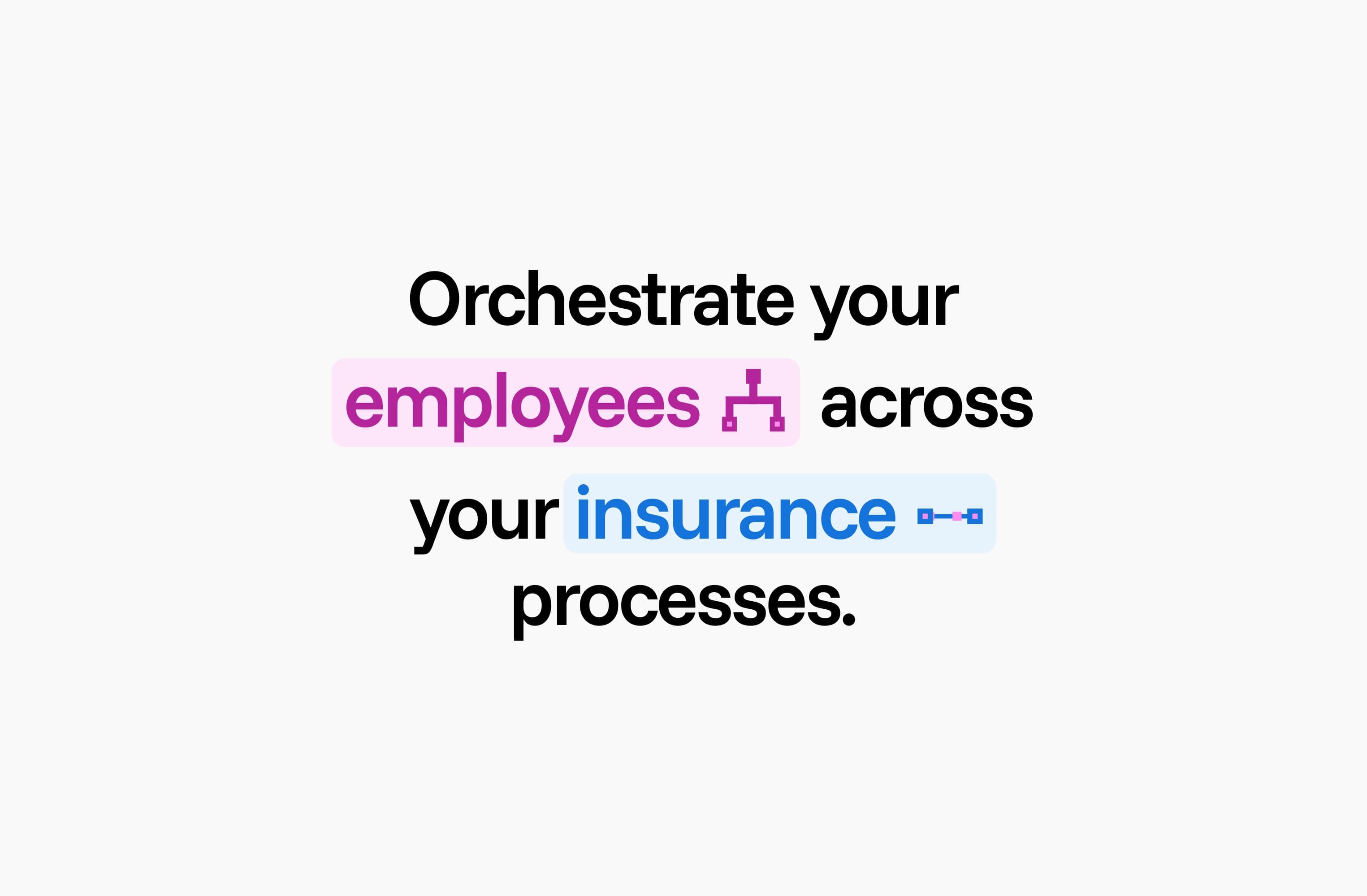 Onsomble tags for employees and agents, set in the brand pink and blue